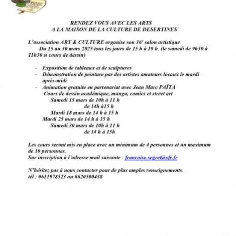 36e salon artistique DESERTINES
