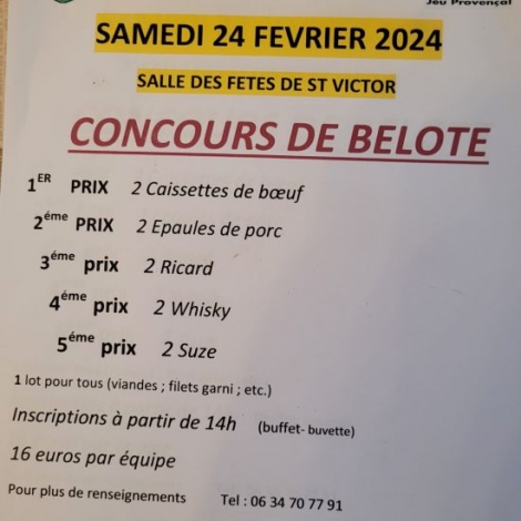BELOTE ST VICTOR 24 FEVRIER