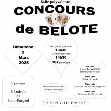 CONCOURS BELOTE ST FARGEOL