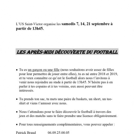 DECOUVERTE FOOTBALL ST VICTOR