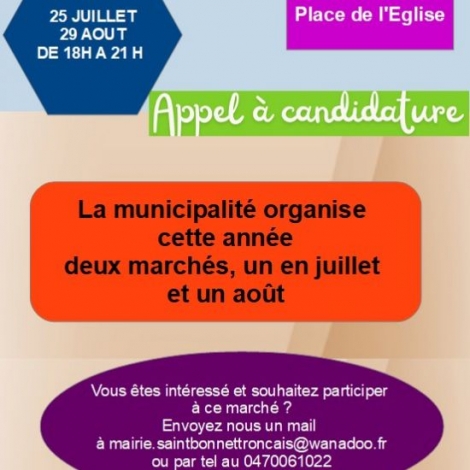 MARCHE PRODUCTEURS ST BONNET TRONCAIS