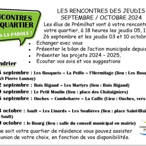 RENCONTRE DES HABITANTS PREMILHAT