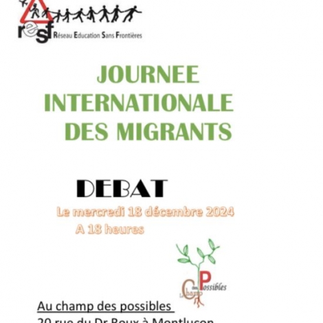 SOIREE DEBAT SUR LA JOURNEE INTERNATIONALE DES MIGRANTS