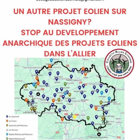 Des habitants s'opposent  un projet olien sur Nassigny