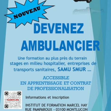 La nouvelle formation d'ambulancier va dbuter en dcembre  l'IFSI de Montluon