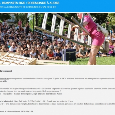 Le spectacle Rosemonde en clture du Festival Remp'Arts le 31 juillet  l'cluse de Rouron