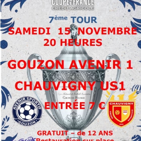Les footballeurs de l'AS Gouzon dfient Chauvigny samedi 15 novembre pour le 7me tour de la Coupe de France