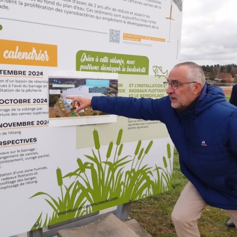 Les membres de la fdration de la pche de l'Allier se prparent pour l'opration de rcupration des poissons de l'tang de Sault