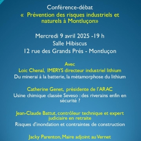 Montluon Ville d'Avenir organise une runion ce soir sur les risques industriels et d'inondation